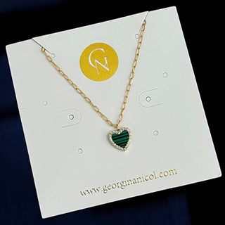 I Carry Love and Healing — Malachite Heart Necklace - Georgina Nicol