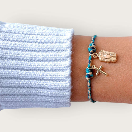 I Carry My Faith with Me — Cross and Jesus Bracelet - Georgina Nicol