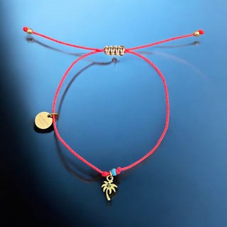 I Carry Summer Energy Wherever I Go — Fuchsia Palm Tree Bracelet - Georgina Nicol