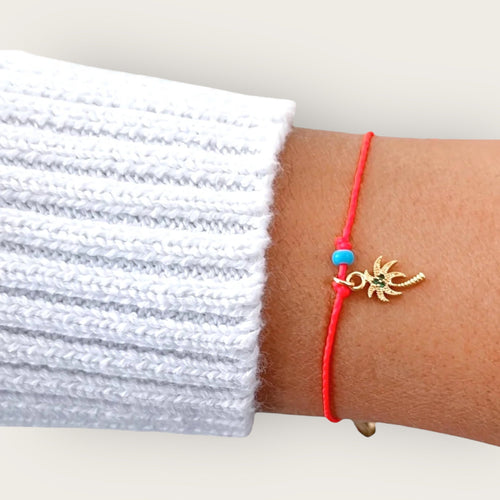 I Carry Summer Energy Wherever I Go — Fuchsia Palm Tree Bracelet - Georgina Nicol