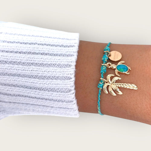 I Carry the Ocean Within — Palm Tree & Turtle Bracelet - Georgina Nicol
