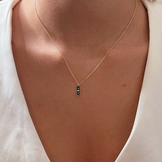 I Choose Balance and Inner Clarity — Opal Black Enamel Necklace - Georgina Nicol