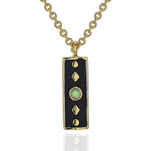 Load image into Gallery viewer, I Choose Balance and Inner Clarity — Opal Black Enamel Necklace - Georgina Nicol
