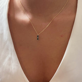 I Choose Balance and Inner Clarity — Opal Black Enamel Necklace - Georgina Nicol