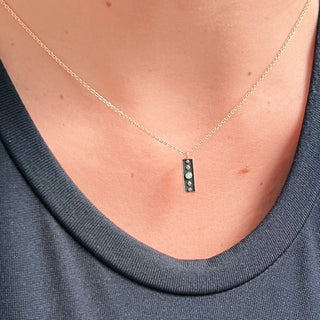 I Choose Balance and Inner Clarity — Opal Black Enamel Necklace - Georgina Nicol