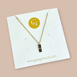 I Choose Balance and Inner Clarity — Opal Black Enamel Necklace - Georgina Nicol