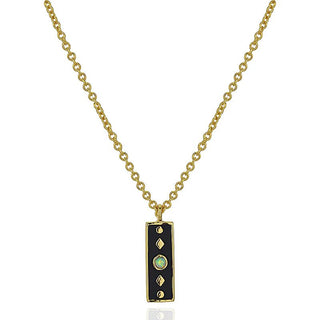 I Choose Balance and Inner Clarity — Opal Black Enamel Necklace - Georgina Nicol