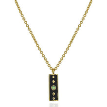 Load image into Gallery viewer, I Choose Balance and Inner Clarity — Opal Black Enamel Necklace - Georgina Nicol
