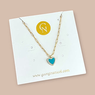 I Choose Love and Radiance — Blue Heart Necklace - Georgina Nicol