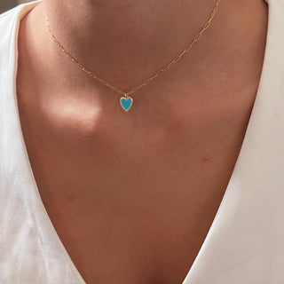 I Choose Love and Radiance — Blue Heart Necklace - Georgina Nicol