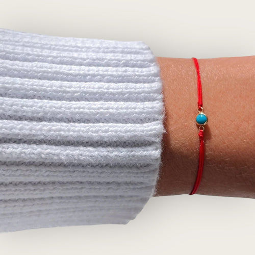 I Choose Peace, Protection, and Healing — Turquoise Red String Bracelet - Georgina Nicol