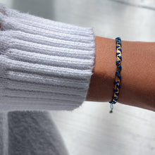 Load image into Gallery viewer, I Flow with Confidence and Serenity — Blue Silk Bracelet - Georgina Nicol
