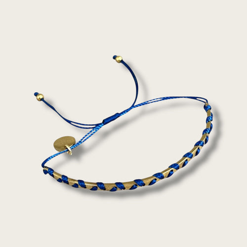 I Flow with Confidence and Serenity — Blue Silk Bracelet - Georgina Nicol