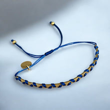 Load image into Gallery viewer, I Flow with Confidence and Serenity — Blue Silk Bracelet - Georgina Nicol

