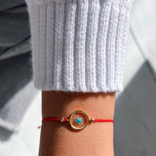 I Follow My Inner North Star — Blue Star Red String Bracelet - Georgina Nicol