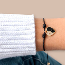Load image into Gallery viewer, I honor my light and my shadow — both make me whole - Yin Yang Heart Bracelet - Georgina Nicol

