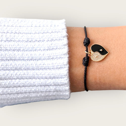 I honor my light and my shadow — both make me whole - Yin Yang Heart Bracelet - Georgina Nicol
