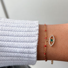 Load image into Gallery viewer, I Know I’m Protected — and That’s Power — Red Enamel Evil Eye Bracelet - Georgina Nicol
