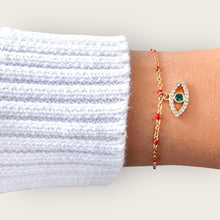 Load image into Gallery viewer, I Know I’m Protected — and That’s Power — Red Enamel Evil Eye Bracelet - Georgina Nicol
