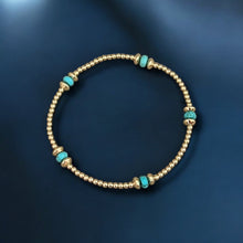 Load image into Gallery viewer, I Radiate Calm &amp; Positive Energy — Gold &amp; Turquoise Beaded Bracelet - Georgina Nicol

