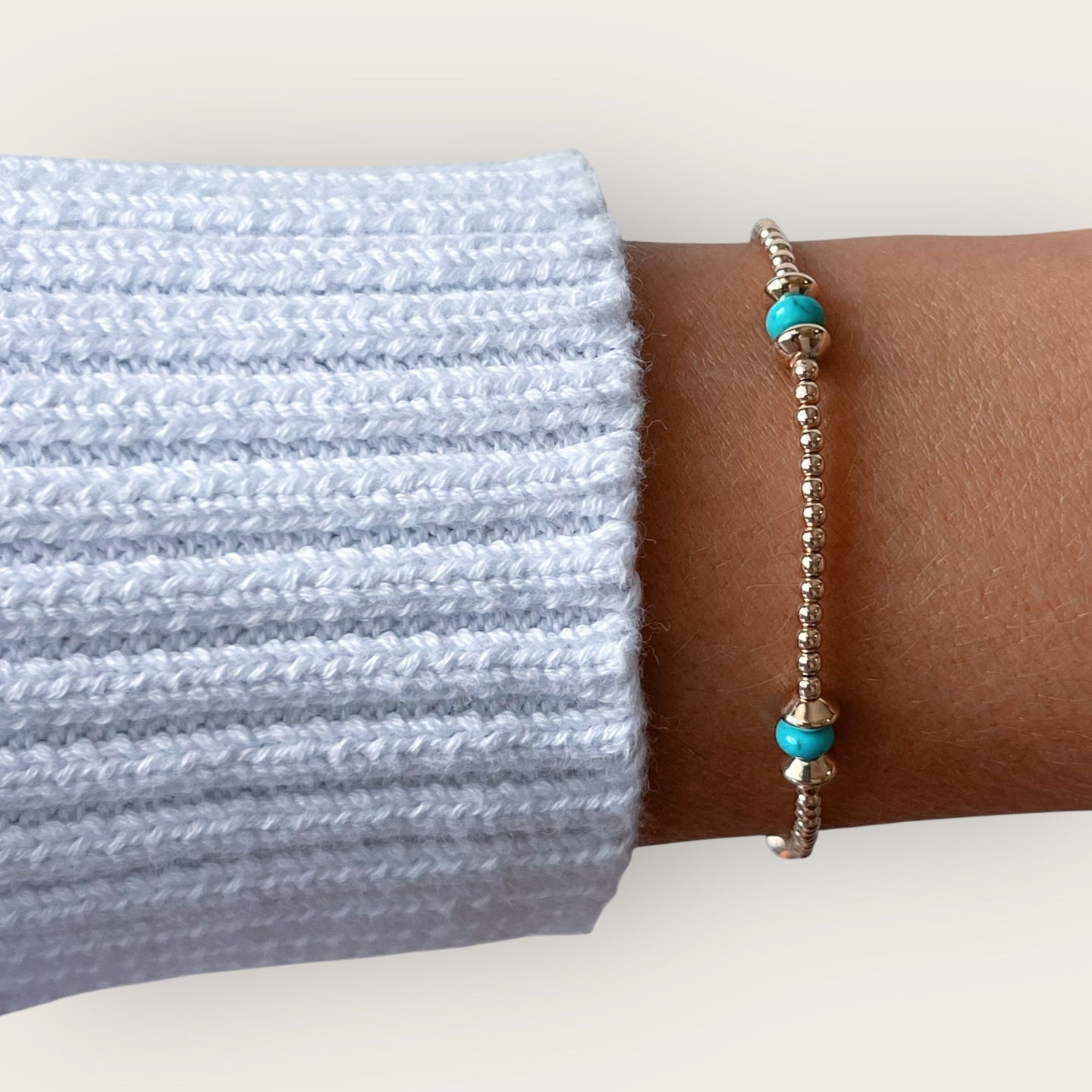 I Radiate Calm & Positive Energy — Gold & Turquoise Beaded Bracelet - Georgina Nicol