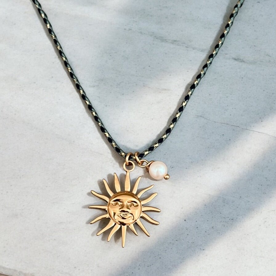 I Radiate Light and Power – Sun Pendant Necklace with Freshwater Pearl – Limited Edition - Georgina Nicol