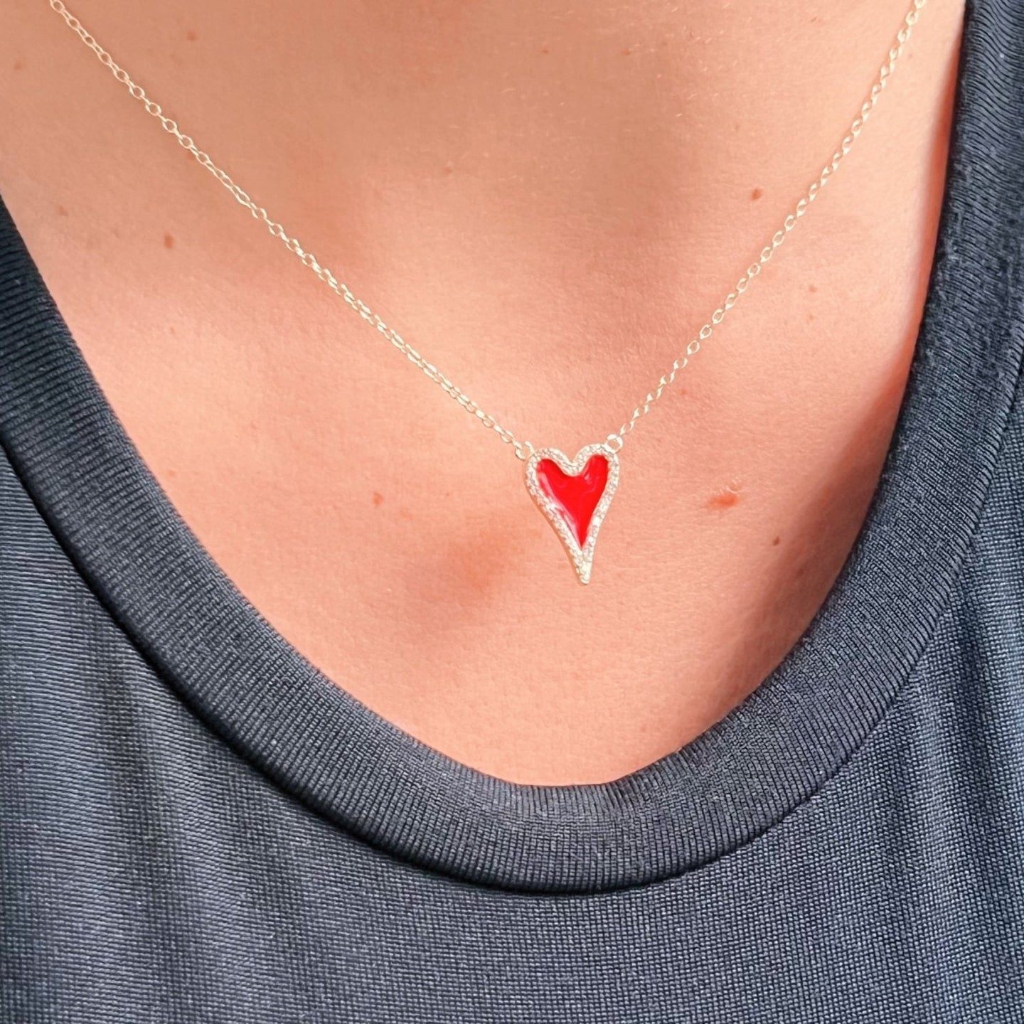 I Radiate Love and Strength — Red Heart Necklace - Georgina Nicol