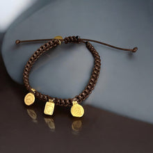 Load image into Gallery viewer, I Radiate Peace, Love, and Feminine Power — Braided Gold Charms Bracelet - Georgina Nicol
