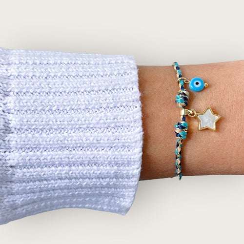 I Shine with Protection and Light — Star & Evil Eye Bracelet - Georgina Nicol