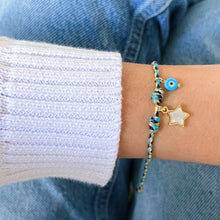 Load image into Gallery viewer, I Shine with Protection and Light — Star &amp; Evil Eye Bracelet - Georgina Nicol

