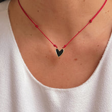 Load image into Gallery viewer, I Trust My Energy and My Heart – Red String Black Heart Necklace - Georgina Nicol
