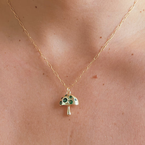 I Trust My Magic — Emerald Mushroom Necklace - Georgina Nicol