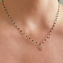 Load image into Gallery viewer, I Trust My Path — Black Spinel Hamsa Necklace - Georgina Nicol
