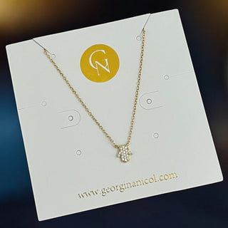 I Trust the Light That Protects Me — Tiny Hamsa Necklace - Georgina Nicol