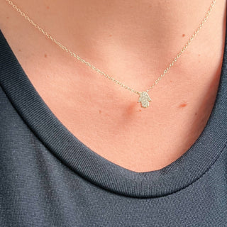 I Trust the Light That Protects Me — Tiny Hamsa Necklace - Georgina Nicol