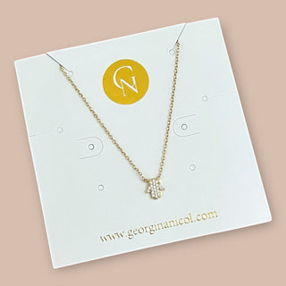 I Trust the Light That Protects Me — Tiny Hamsa Necklace - Georgina Nicol
