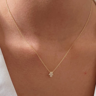 I Trust the Light That Protects Me — Tiny Hamsa Necklace - Georgina Nicol
