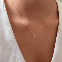 Load image into Gallery viewer, I Trust the Light That Protects Me — Tiny Hamsa Necklace - Georgina Nicol
