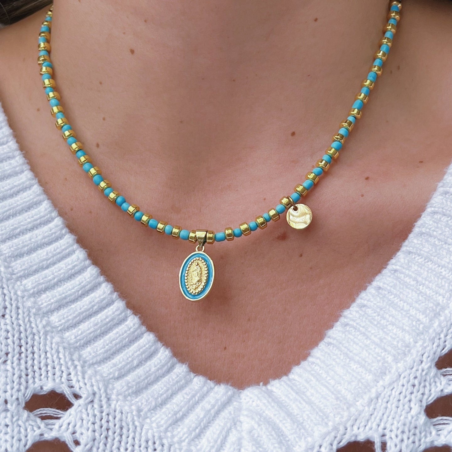 I Walk in Faith and Protection — Virgin Necklace - Georgina Nicol