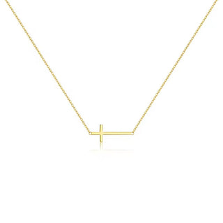 I Walk in Faith and Strength — Sideways Cross Necklace - Georgina Nicol