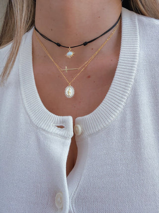 I Walk in Faith and Strength — Sideways Cross Necklace - Georgina Nicol