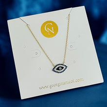 Load image into Gallery viewer, I Walk Protected by Intention — Blue CZ Evil Eye Necklace - Georgina Nicol
