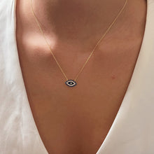 Load image into Gallery viewer, I Walk Protected by Intention — Blue CZ Evil Eye Necklace - Georgina Nicol
