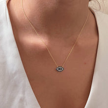 Load image into Gallery viewer, I Walk Protected by Intention — Blue CZ Evil Eye Necklace - Georgina Nicol
