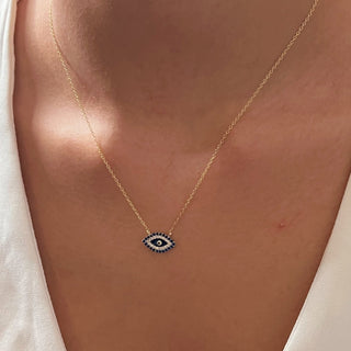 I Walk Protected by Intention — Blue CZ Evil Eye Necklace - Georgina Nicol