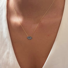Load image into Gallery viewer, I Walk Protected by Intention — Blue CZ Evil Eye Necklace - Georgina Nicol
