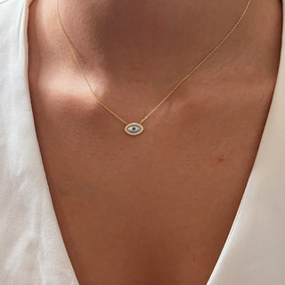 I Walk Protected — Mini CZ Evil Eye Necklace - Georgina Nicol