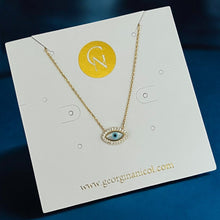 Load image into Gallery viewer, I Walk Protected — Mini CZ Evil Eye Necklace - Georgina Nicol
