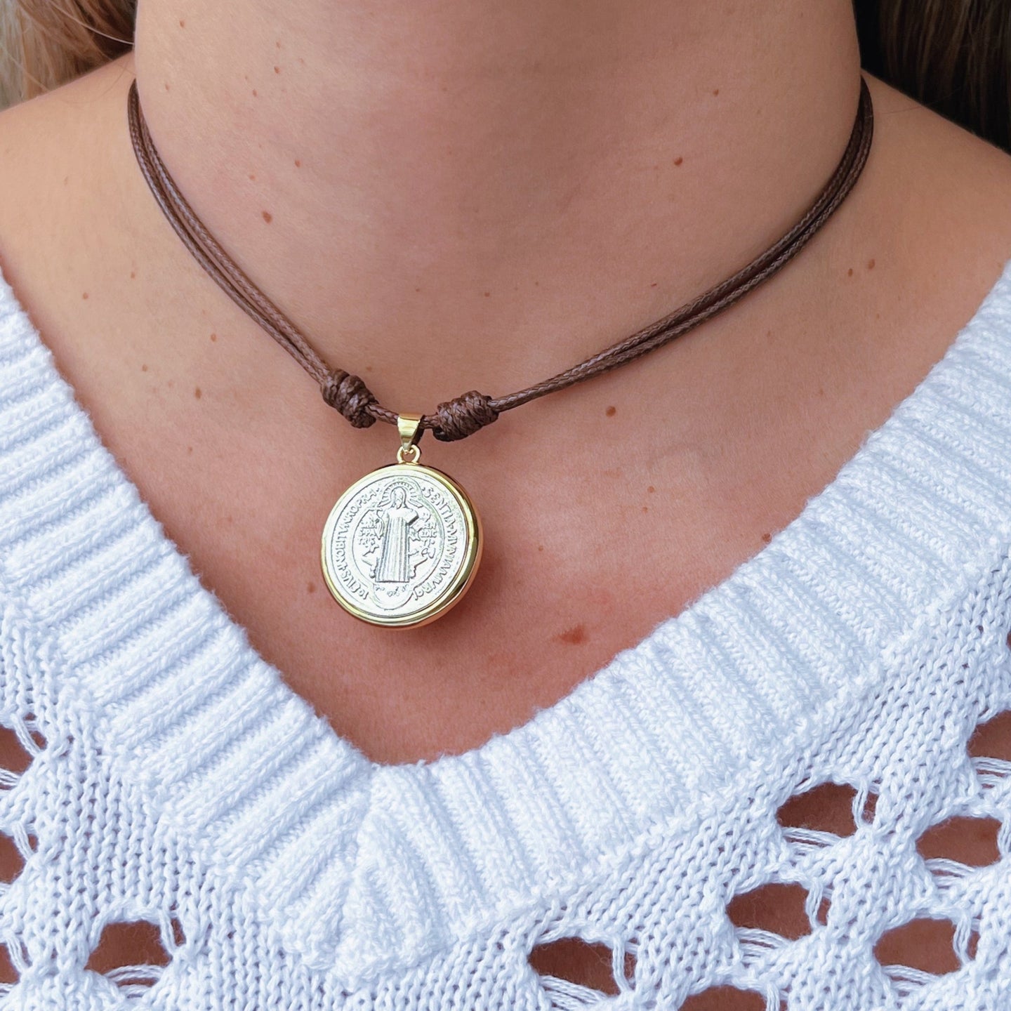 I Walk with Divine Protection — Saint Benedict Necklace - Georgina Nicol