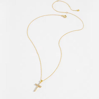 I Walk with Faith and Strength — CZ Cross Necklace - Georgina Nicol